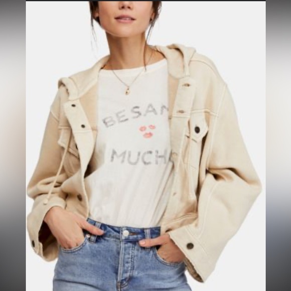 Free People Cream Hooded Jacket - Picture 5 of 5
